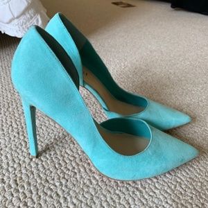 Nasty Gal Shoe Cult Aqua Suede Pumps (Size 9.5)